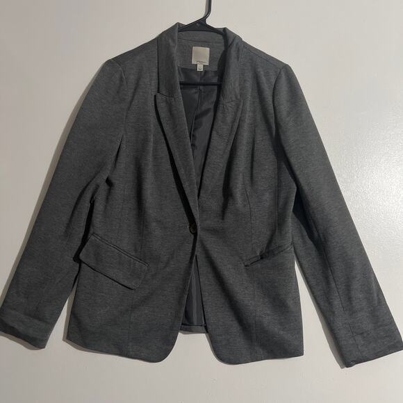 Halogen Blazer Jacket Women's Small Gray Single Button - Picture 1 of 6
